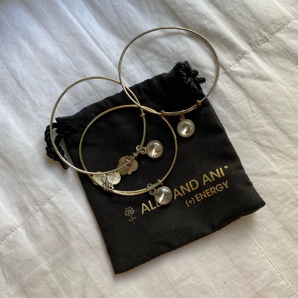 Alex and Ani Silver April Birthstone Diamond Bracelet - Picture 10 of 11